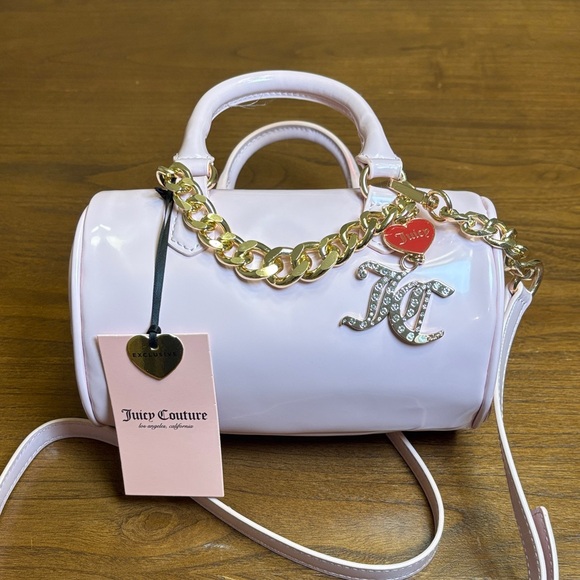 Juicy Couture Handbags - NWT JUICY COUTURE EXCLUSIVE LOVE LETTER HEART MINI BARREL CROSSBODY BAG PINK
